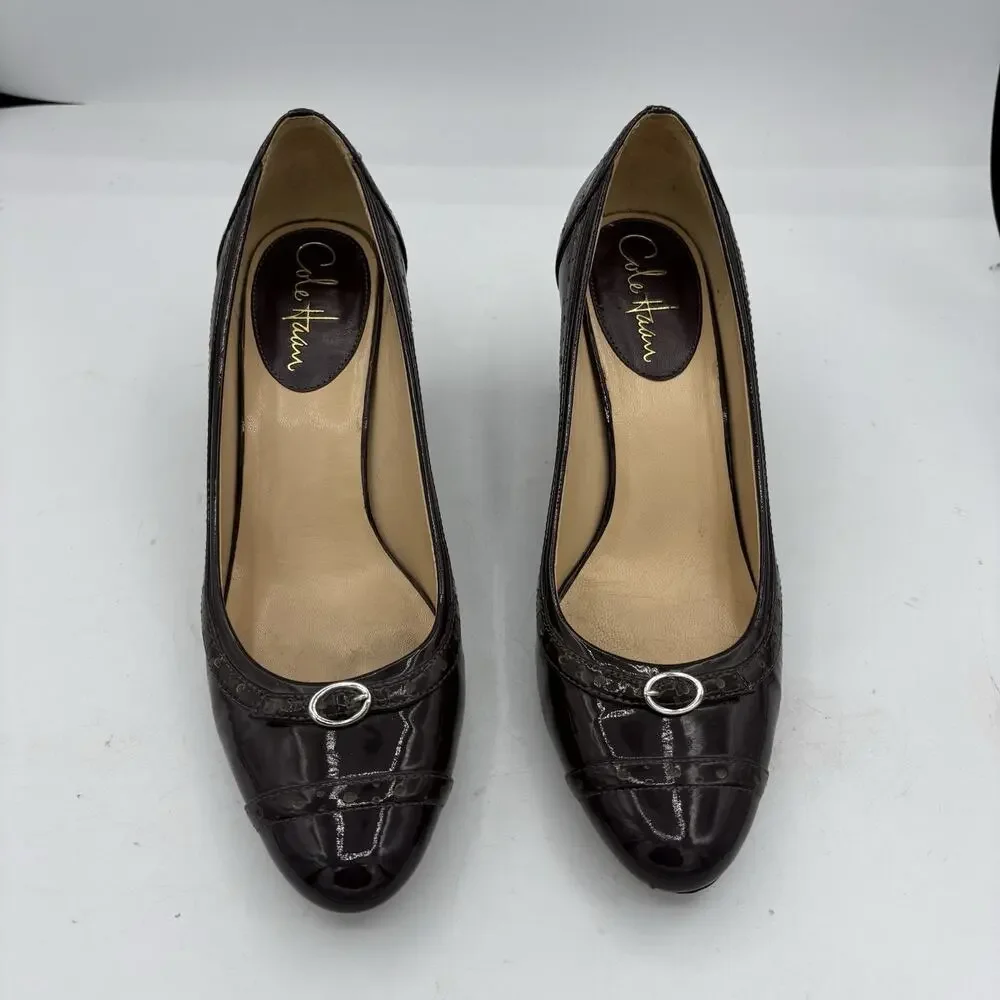 Cole Haan‎ Heels Womens Size 8 B Brown Pumps Block Buckle